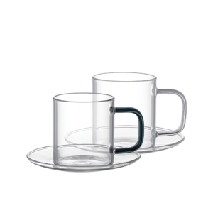 Coffee Glass Cups Mixed Handles Set Of 8 